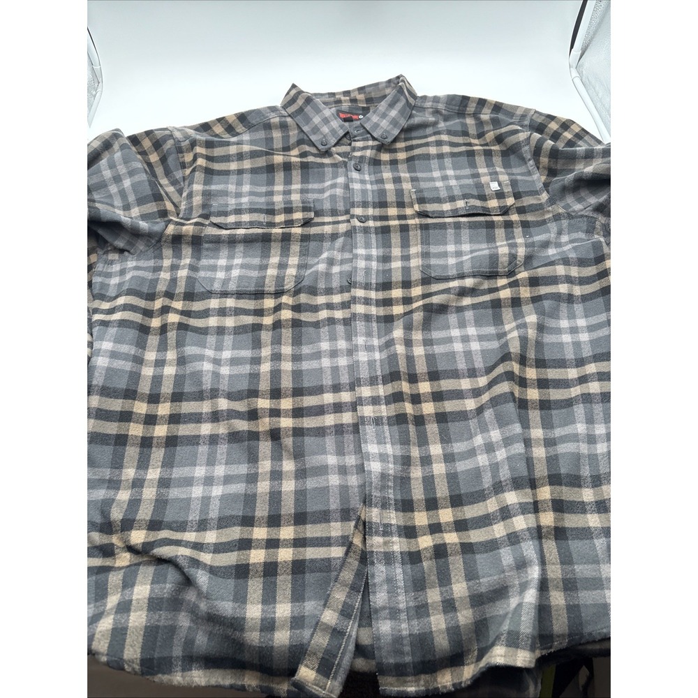 Wolverine Dark Flannel Plaid Shirt Mens Size XXL Button Down Long Sleeve